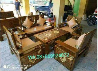 Kursi Tamu Sofa Minimalis Kayu jati ukiran koper bola klasik elegan